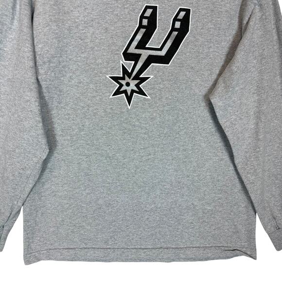 Adidas San Antonio Spurs Sweatshirt Men Medium Gray #2 Kawhi Leonard Long Sleeve - Picture 5 of 13